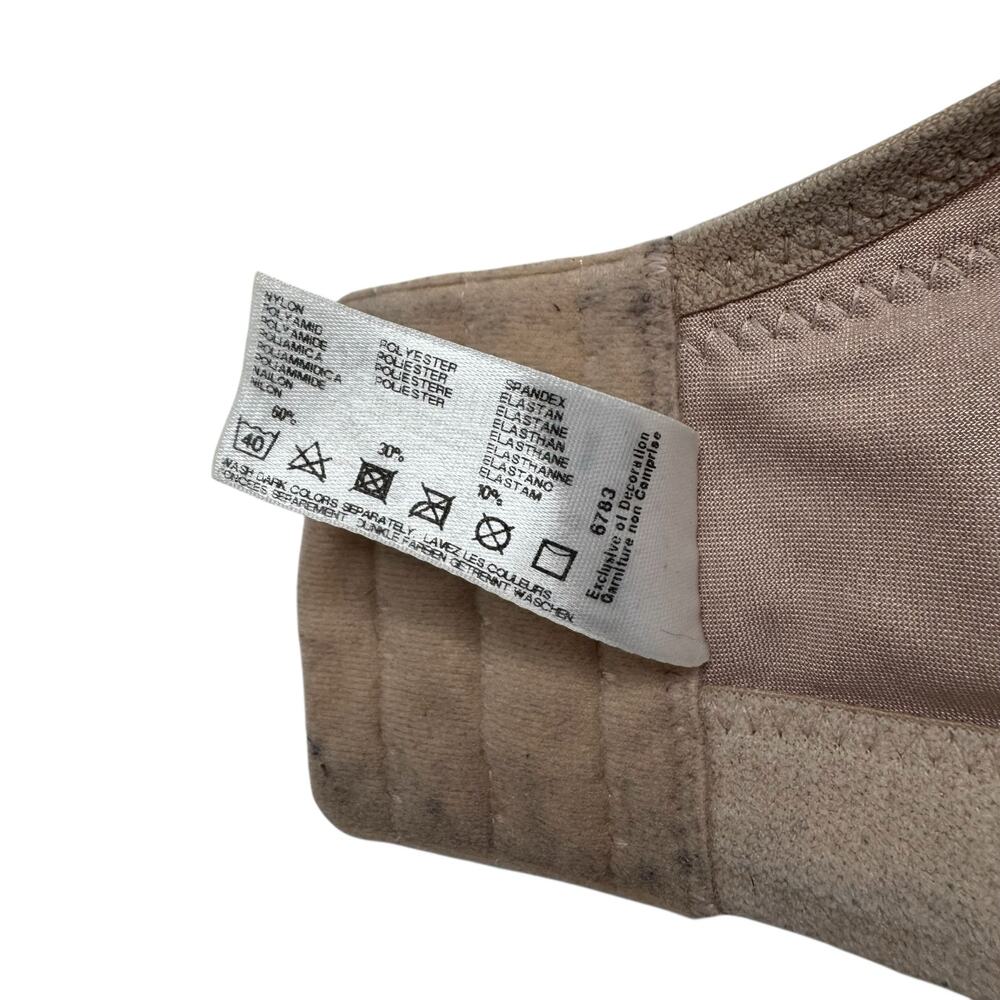 GLAMORISE Cross Front Wireless Comfort Bra in Beige Size 48 F/G Adjustable Strap - Picture 6 of 6
